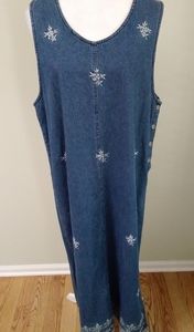 Whitwell Denim Embroidered Maxi Dress